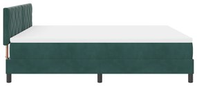 Cama Box Spring vidaXL com Colchão Verde Escuro Super King Veludo