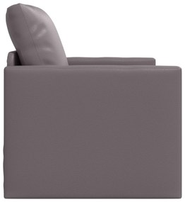 Sofá-Cama 2-em-1 Cinza 74x77x81 cm Pele Sintética