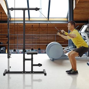 Máquina de Musculação com Polia e Assento Ajustável - HomeGym