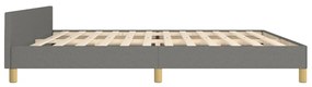 Estrutura de cama sem colchão 200x200 cm tecido cinzento-escuro