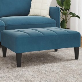 Apoio de pés 77x55x31 cm veludo azul
