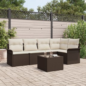 Conjunto de Sofá de 5 Peças com Almofadas de Jardim Cinza Polipropilen