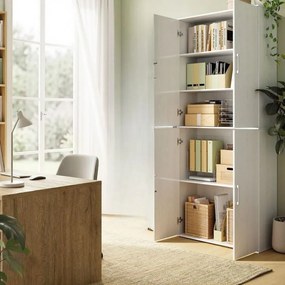 Armario multiusos 80 x 40 x 180 cm (L x P x A),, de aglomerado Branco 