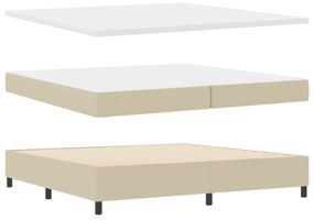 Cama Box Spring com Colchão Bege Claro 200x200 cm Tecido de Corduroy