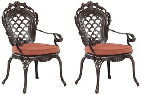 Conjunto de 2 cadeiras de jardim em alumínio castanho escuro LIZZANO Beliani