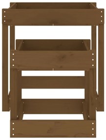 Mesas de areia 2 pcs madeira de pinho maciça castanho mel