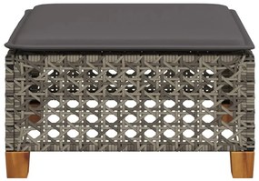 Banco de jardim com almofadão 63,5x56x32 cm vime PE cinzento