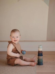 Torre de empilhar Montessori - Mushie verde