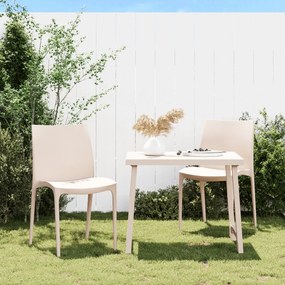 Cadeiras de jardim 2 pcs polipropileno 50x46x80 cm cor creme