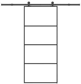 vidaXL Porta deslizante c/ conj. ferragens 90x205cm vidro ESG/alumínio