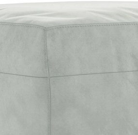 3 pcs conjunto de sofás com almofadões veludo cinzento-claro
