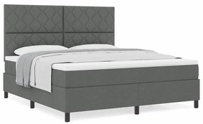 Cama Box Spring com Colchão Cinza Escuro Super King Tecido