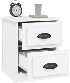 Mesas cabeceira 2pcs 39x39x47,5 cm derivados de madeira branco