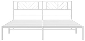 Estrutura de cama com cabeceira 200x200 cm metal branco