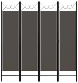 vidaXL Divisória de quarto com 4 painéis 160x180 cm antracite