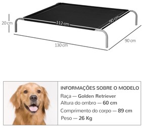 PawHut Cama Elevada para Cães e Gatos Cama Transpirável para Animais d