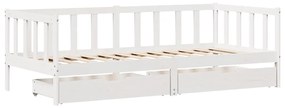 Sofá-cama com gavetas 80x200 cm madeira de pinho maciça
