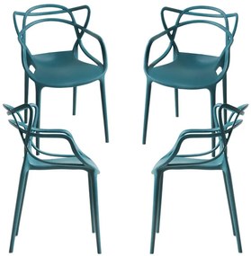 Pack 4 Cadeiras Korme Kid (Infantil) - Verde-azulado