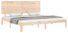Cama sem colchão 200x200 cm madeira de pinho maciça