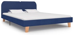 Estrutura de cama sem colchão 150x200 cm tecido azul