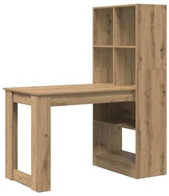 Mesa com prateleira com armazenamento carvalho artisiano 122 x 67 x 14