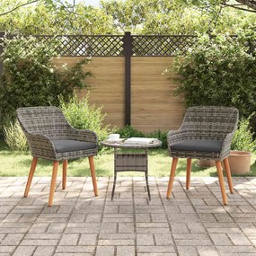 vidaXL Cadeira de Jardim 2 pcs Cinzeto 55 x 62,5 x 82cm vime PE