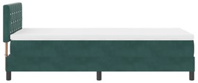 Cama Box Spring com Colchão verde escuro 100x200 cm em Veludo