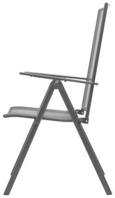 Cadeiras de jardim empilháveis 2 pcs aço cinzento
