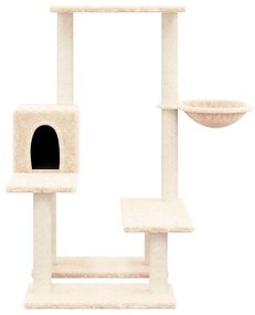 Árvore para gatos c/ postes arranhadores sisal 94,5cm cor creme