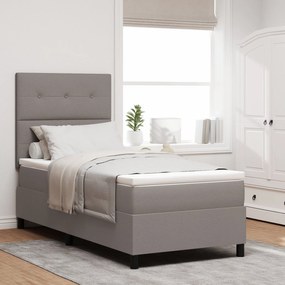 Cama Box Spring com Colchão Taupe Solteiro Tecido