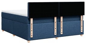 Cama com molas/colchão 180x200 cm tecido azul