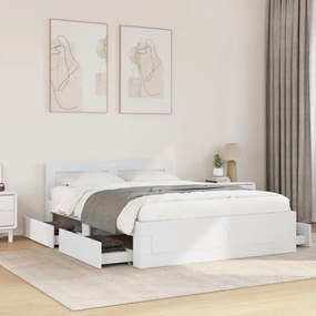 vidaXL Estrutura de cama c/ cabeceira sem colchão 120x200 cm branco