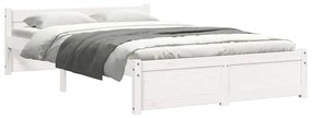 Estrutura de cama 120x200 cm madeira maciça branco