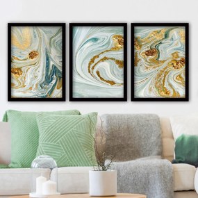 Pintura Decorativa em Moldura 3SC116 – Multicolor – 35 x 45 cm (3 Peça