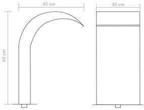 Fonte para piscina aço inoxidável 45x30x65 cm prateado