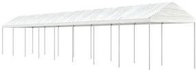 Gazebo com telhado 17,84x2,28x2,69 m polietileno branco