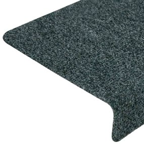 Tapetes de escada autoadesivos 30 pcs 65x21x4 cm verde