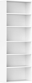 HOMCOM Estante de arrumação 6 níveis com prateleiras ajustáveis para sala, quarto, escritório, 60x24x158,5cm, branco | Aosom Portugal