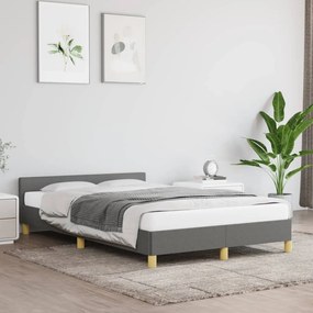 Estrutura de cama sem colchão cinza escuro 120x190 cm tecido