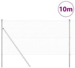 Conjunto de Poste de Cerca Conjunto de 2 Aço Galvanizado 10 x 1 m