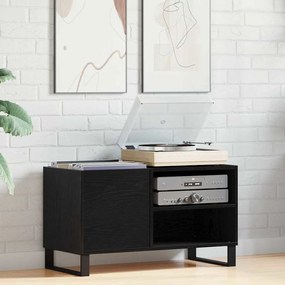 vidaXL Armário para discos de vinil Carvalho preto 85 x 38 x 48 cm