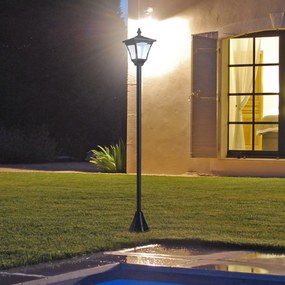Farol de jardim clássica IP44 com luzes solares inteligentes LED 15x15x120 cm preto