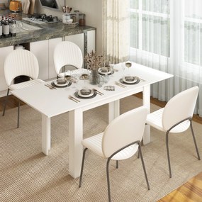 Mesa de jantar extensível 140-180 x 80 cm (CADEIRAS NÃO INCLUIDAS), mesa de cozinha retangular, para 6-8 pessoas, branca
