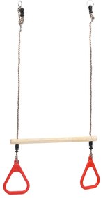 Barra de trapézio de baloiço com argolas