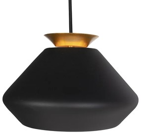 Candeeiro de suspensão moderno 3-light preto com ouro - Mia Design,Moderno