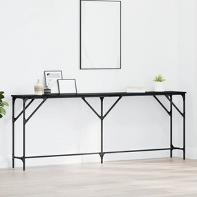 Mesa Console Carvalho Preto 200x29x75 cm Madeira Derivada