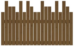 Cabeceira de parede 127,5x3x80 cm pinho maciço castanho-mel
