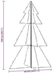 Árvore de Natal em cone 200 LEDs 98x150 cm interior e exterior