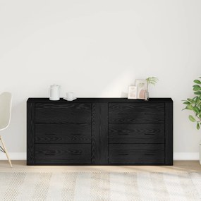 Buffets 2 pcs Carvalho Preto Madeira Engenheirada