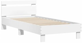 Estrutura cama cabeceira 75x190 cm derivados de madeira branco